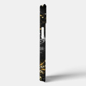 Kerstsneeuwvlokken in goud op een zwarte achtergro Case-Mate iPhone case (Achterkant / Rechts)