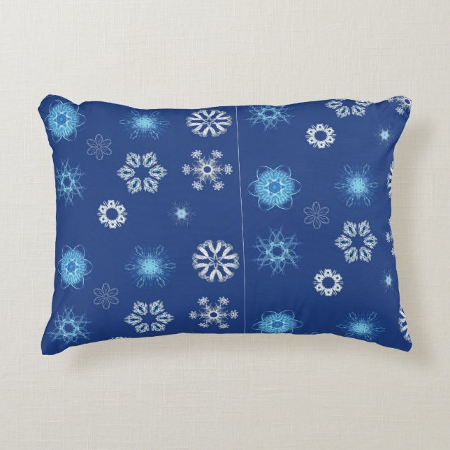 Kerstsneeuwvlokken in je bed accent kussen (Voorkant)