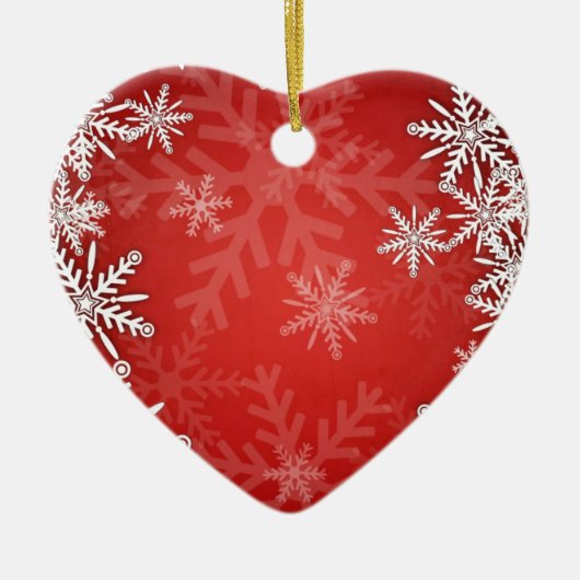 Kerstsneeuwvlokken Keramisch Ornament (Voorkant)