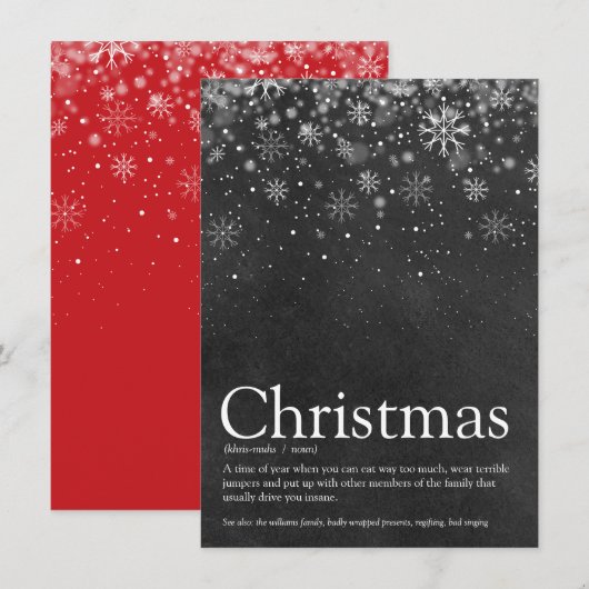 Kerstsneeuwvlokken Kerst Morsige Definitie Feestdagenkaart (Voorkant / Achterkant)