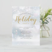 Kerstsneeuwvlokken Kerstfeest Uitnodiging (Staand voorkant)
