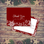 Kerstsneeuwvlokken Kerstmis of Winter Roze Bedankk Bedankkaart