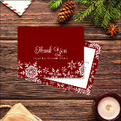 Kerstsneeuwvlokken Kerstmis of Winter Roze Bedankk Bedankkaart