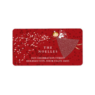 Kerstsneeuwvlokken Magische feestdag Etiket