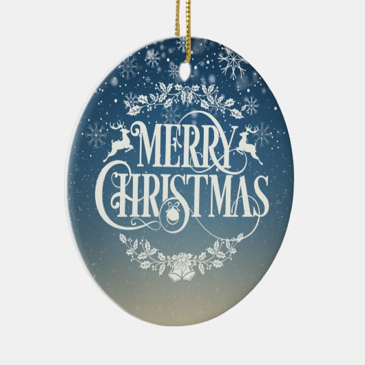 Kerstsneeuwvlokken Neef Definitie Script  Keramisch Ornament (Rechts)