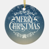 Kerstsneeuwvlokken Neef Definitie Script  Keramisch Ornament (Voorkant)