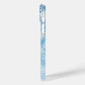Kerstsneeuwvlokken op een blauwe achtergrond Case-Mate iPhone case (Achterkant / Links)