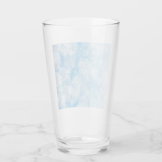 Kerstsneeuwvlokken op een blauwe achtergrond glas (Achterkant)