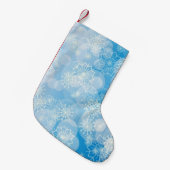 Kerstsneeuwvlokken op een blauwe achtergrond kleine kerstsok (Voorkant (Hangend))