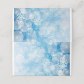 Kerstsneeuwvlokken op een blauwe achtergrond plaatskaartje (Buitenkant ongevouwen)