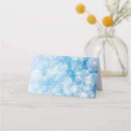 Kerstsneeuwvlokken op een blauwe achtergrond plaatskaartje