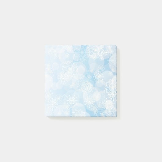 Kerstsneeuwvlokken op een blauwe achtergrond post-it® notes (Voorkant)