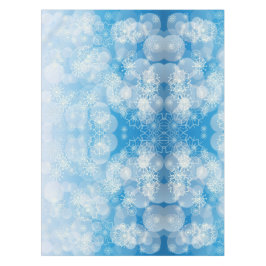 Kerstsneeuwvlokken op een blauwe achtergrond tafelkleed