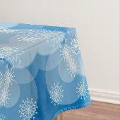 Kerstsneeuwvlokken op een blauwe achtergrond tafelkleed (Voorbeeld)