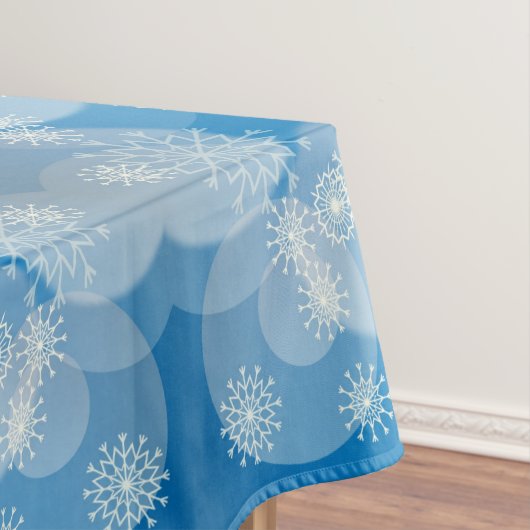 Kerstsneeuwvlokken op een blauwe achtergrond tafelkleed (Voorbeeld)