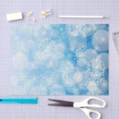 Kerstsneeuwvlokken op een blauwe achtergrond tissuepapier (Craft)