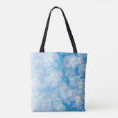 Kerstsneeuwvlokken op een blauwe achtergrond tote bag (Achterkant)