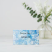 Kerstsneeuwvlokken op een blauwe achtergrond visitekaartje (Staand voorkant)
