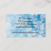 Kerstsneeuwvlokken op een blauwe achtergrond visitekaartje (Achterkant)