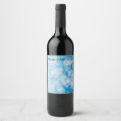 Kerstsneeuwvlokken op een blauwe achtergrond wijn etiket (Voorkant)