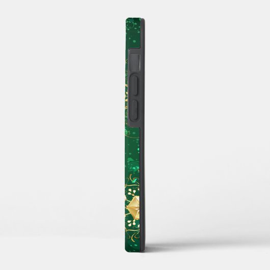 Kerstsneeuwvlokken op groene achtergrond Case-Mate iPhone case (Achterkant / Links)