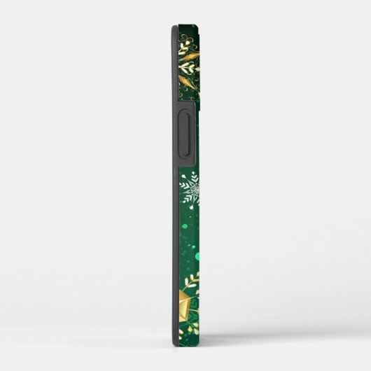 Kerstsneeuwvlokken op groene achtergrond Case-Mate iPhone case (Achterkant / Rechts)
