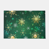 Kerstsneeuwvlokken op groene achtergrond deurmat (Voorkant)