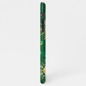 Kerstsneeuwvlokken op groene achtergrond iPhone hoesje (Linkerkant)