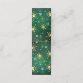 Kerstsneeuwvlokken op groene achtergrond klantenkaartje (Buitenkant ongevouwen)