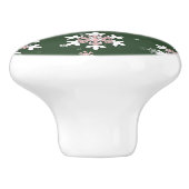 Kerstsneeuwvlokken op groene la trekknop keramische knop (Zijkant)