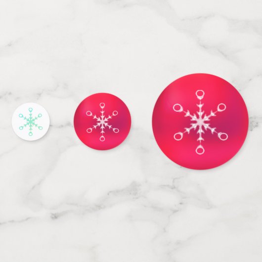 Kerstsneeuwvlokken op rode en witte Confetti (Voorkanten)