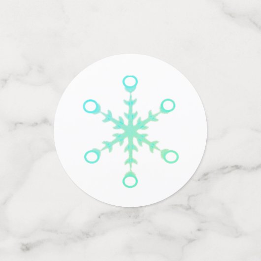 Kerstsneeuwvlokken op rode en witte Confetti (Kleine voorkant)