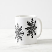 Kerstsneeuwvlokken op wit koffiemok (Voorkant rechts)