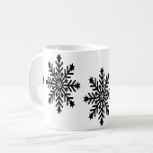 Kerstsneeuwvlokken op wit koffiemok (Voorkant links)