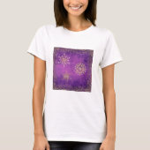 Kerstsneeuwvlokken Paars en goudglitter T-shirt (Voorkant)