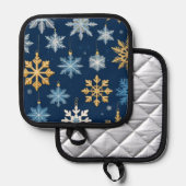 kerstsneeuwvlokken pannenlap (Voorkant / Achterkant)