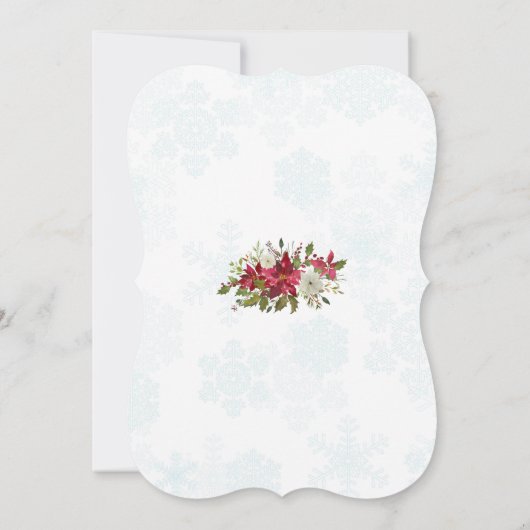 Kerstsneeuwvlokken Poinsettia Sweet Sixteen Kaart (Achterkant)