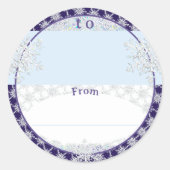 Kerstsneeuwvlokken Ronde Sticker (Voorkant)