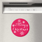 Kerstsneeuwvlokken Rood Magnet (Insitu (Vaatwasser))