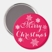 Kerstsneeuwvlokken Rood Magnet (Voorkant / Achterkant)