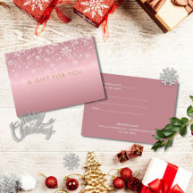 Kerstsneeuwvlokken Roze Goud Cadeaubon