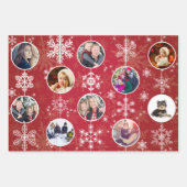 kerstsneeuwvlokken Tien favoriete familiefoto's Inpakpapier Vel (Voorkant)