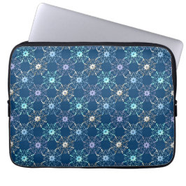 Kerstsneeuwvlokken Vakantiepatroon Laptop Sleeve