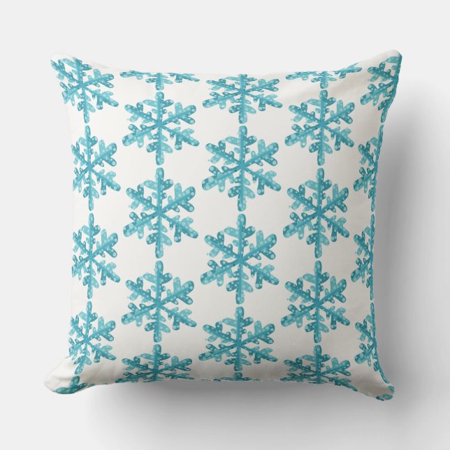 Kerstsneeuwvlokken Worp Kussen (Voorkant)