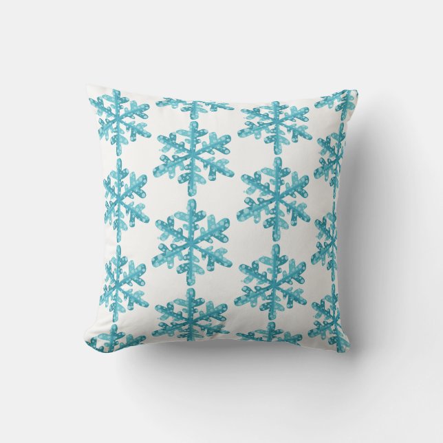 Kerstsneeuwvlokken Worp Kussen (Voorkant)