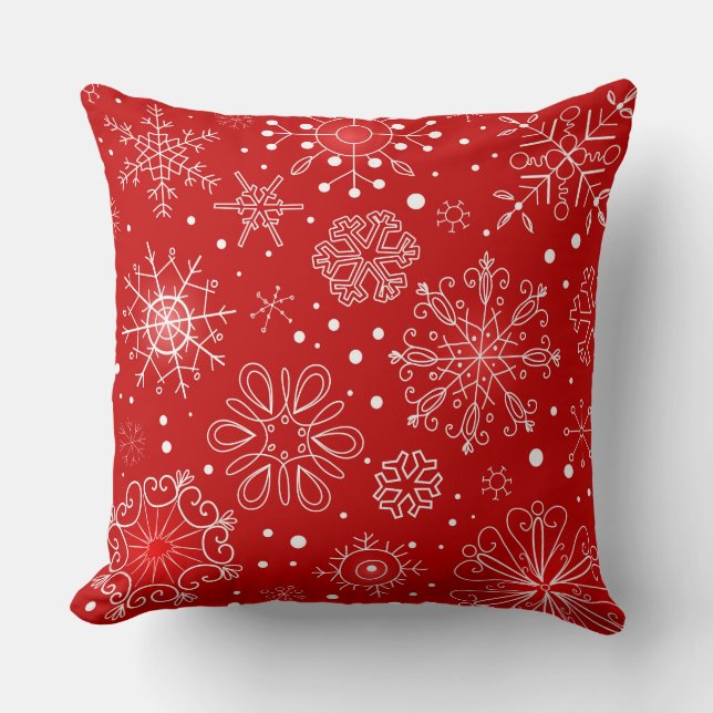 Kerstsneeuwvlokken Worp Kussen (Voorkant)