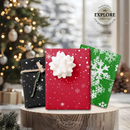 kerstsneeuwvlokken WRAPPINGPAPIERSCHAPEN Inpakpapier Vel