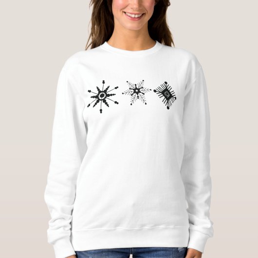 Kerstsneeuwvlokken Zwart Design Trui (Voorkant)