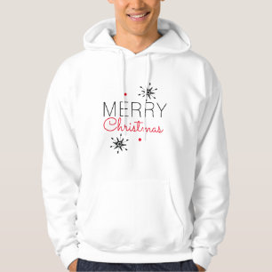 Kerstsneeuwvlokken Zwart en Rood Hoodie