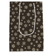 Kerstsneeuwvlokken zwart-wit Gift Bag Medium Cadeauzakje (Achterkant)